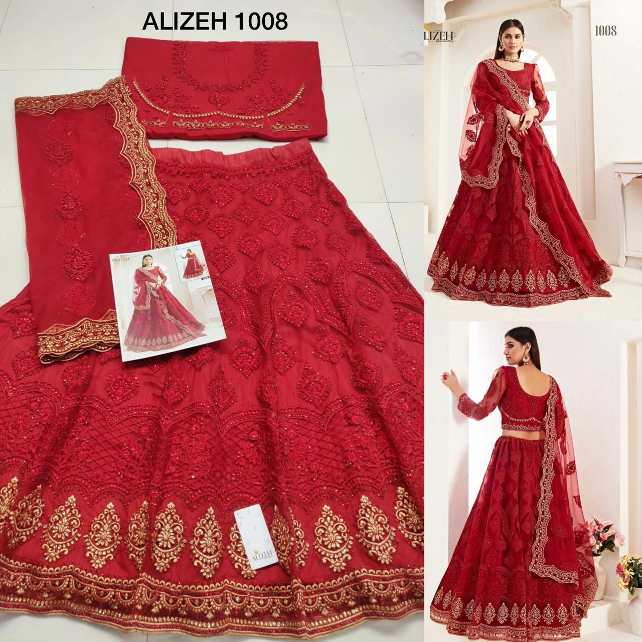 Alizeh Bridal Heritage 1008 Hit Design Butterfly Net Wholesale Lehenga — Wholesale Lehenga, Alizeh wholesale from Surat - Gallery Image 2